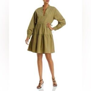 Rails Ivy Olive Poplin Long Sleeve Dress